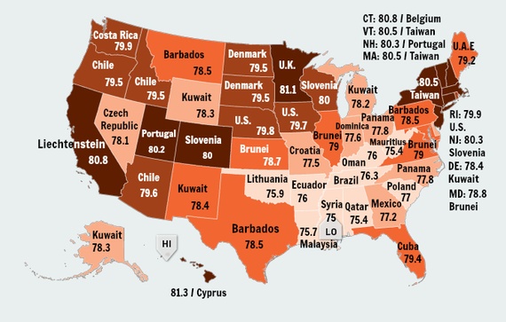 average life expectancy in us 2014